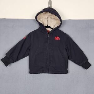 Mac Tools Jacket Youth 3T Black Sherpa Lined Hooded Zip Workwear Toddler Boys